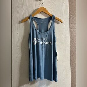 Free Fly Bamboo Water Mission Motion Racerback Blue Tank Sz S NWT